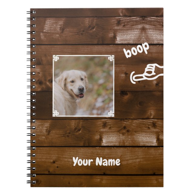 Caderno Espiral Foto do Cachorro com Nariz Boop (Frente)