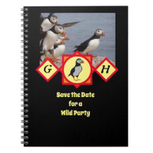 Foto do Monograma de Cartoon de Puffin no Atlântic