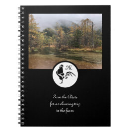 Caderno Espiral Foto do Monograma Silhouette Silhouette Rooster Pr