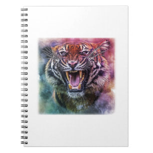 Caderno Espiral Foto Do Rosto De Tigre Bengala Belo Crescendo