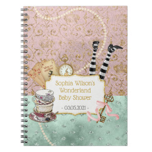 Caderno Espiral Foto espiral do Chá de fraldas Wonderland