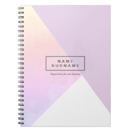 Caderno Espiral Foto Espiral Geométrica do Pastel Violet Moderno