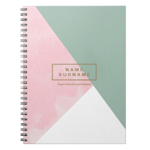 Caderno Espiral Foto Espiral Moderna Minimalista Rosa e Azul