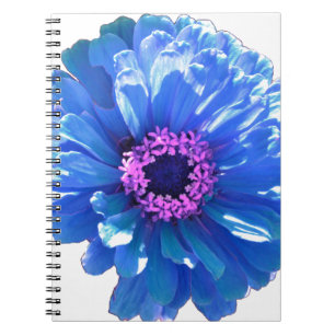 Caderno Espiral Foto floral azul-margarida