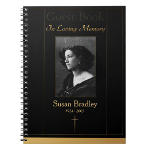 Caderno Espiral Foto: Livro de Convidados Funerários com canalizaç