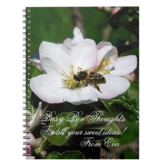 Caderno Espiral Foto Macro de Flor de Maçã e Abelha | Nome Persona