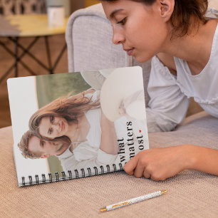 Caderno Espiral Foto moderna e o que importa a citação mais posi