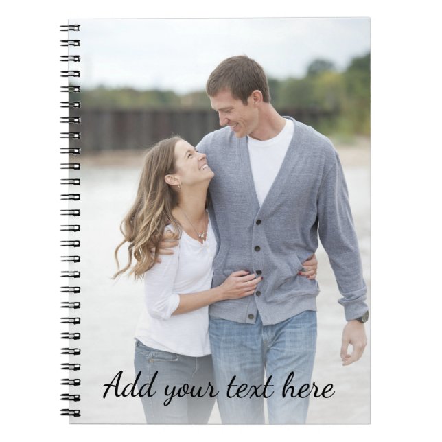 Caderno Espiral Foto Personalizada Adicione Seu Texto (Frente)