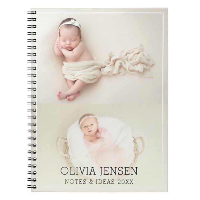 Caderno Espiral Foto personalizada com nome personalizado e notebo (Frente)