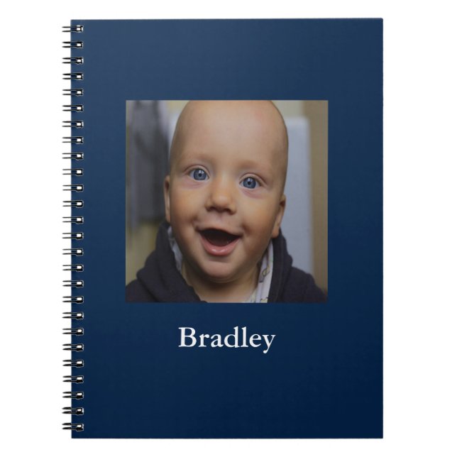 Caderno Espiral Foto personalizada de bebê (Frente)