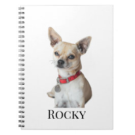 Caderno Espiral Foto Personalizada de Cachorro | Nome Personalizad