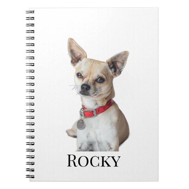 Caderno Espiral Foto Personalizada de Cachorro | Nome Personalizad (Frente)