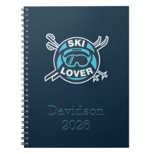 Caderno Espiral Foto personalizada de esqui sobre o esqui