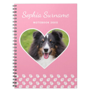 Caderno Espiral Foto Personalizada De Pet Em Forma De Coração Em C