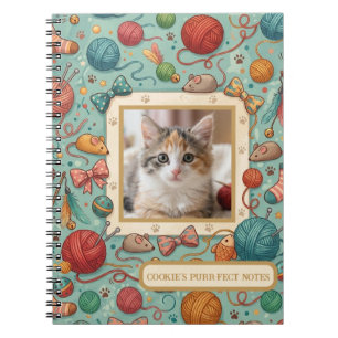 Caderno Espiral Foto Personalizada de Pet & Nome Brinquedo de Gato