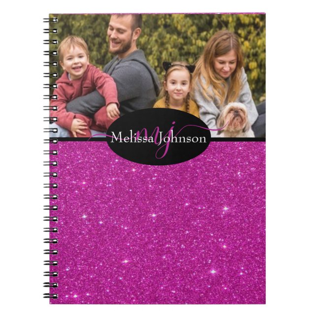 Caderno Espiral Foto personalizada elegante (Frente)