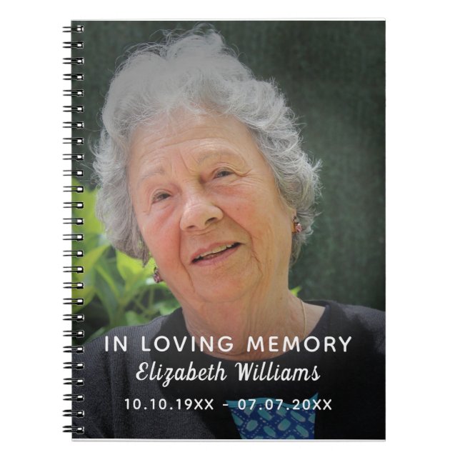 Caderno Espiral Foto Personalizada Em Memória Com Carinho Celebraç (Frente)