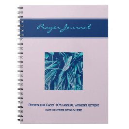 Caderno Espiral Foto personalizada Mauve Aqua Legal Evento de Oraç