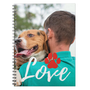 Caderno Espiral Foto Pet do Cachorro de Impressão do LOVE Personal