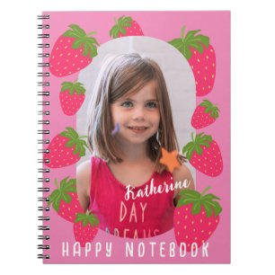 Caderno Espiral Foto Rosa de Morango