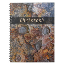 Caderno Espiral Foto suja da textura da rocha da geologia algum