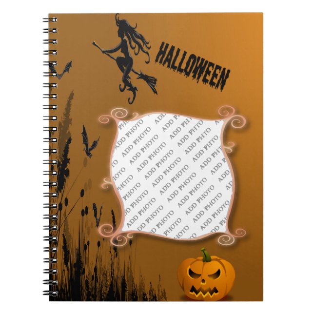 Caderno Espiral Fotografia, Bruxa, Notebook Jack o' Lantern (Frente)