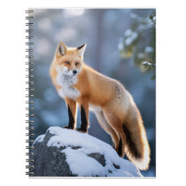 Caderno Espiral Fotografia da Fox Maiestosa de Inverno