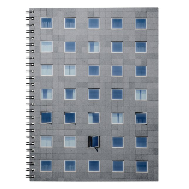 Caderno Espiral fotografia de construção de cinzas (Frente)