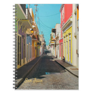 Caderno Espiral Fotografia de Rua Empedrada do Velho San Juan