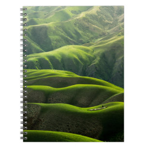 CADERNO ESPIRAL FOTOGRAFIA DE VISTA DE AVES DAS MONTANHAS VERDES
