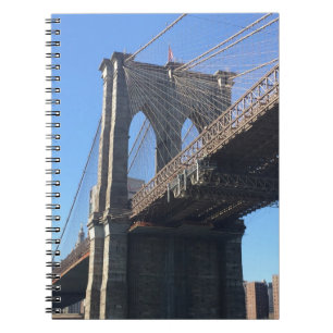 Caderno Espiral Fotografia do Brooklyn Bridge Sky Nova Iorque NYC