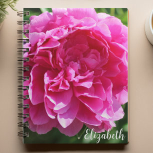 Caderno Espiral Fotografia Floral Cor-de-Rosa Personalizada para P