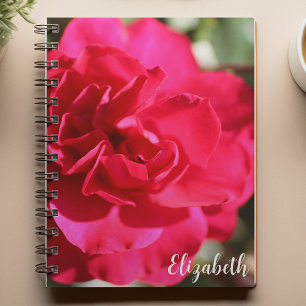 Caderno Espiral Fotografia Floral Elegante Rosa Rosa Personalizada