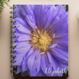 Caderno Espiral Fotografia Floral Personalizada com Flor Roxo Eleg