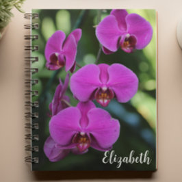 Caderno Espiral Fotografia Floral Personalizada para Orquídea Púrp