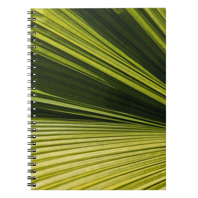 Caderno Espiral Fotografia macro de folha verde (Frente)