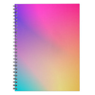 Caderno Espiral Fotografia rosa-quente neon iridescente Arco-íris 