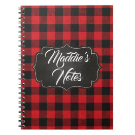 Caderno Espiral Fotos Personalizadas com Xadrez de Búfalo na Moda