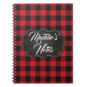Caderno Espiral Fotos Personalizadas com Xadrez de Búfalo na Moda