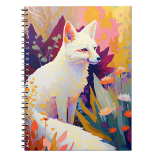 Caderno Espiral Fox Animal Retrato Pintura Da Vida Selvagem Fora d