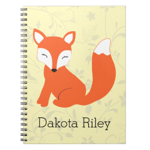 Caderno Espiral Fox bonito do bebê da floresta
