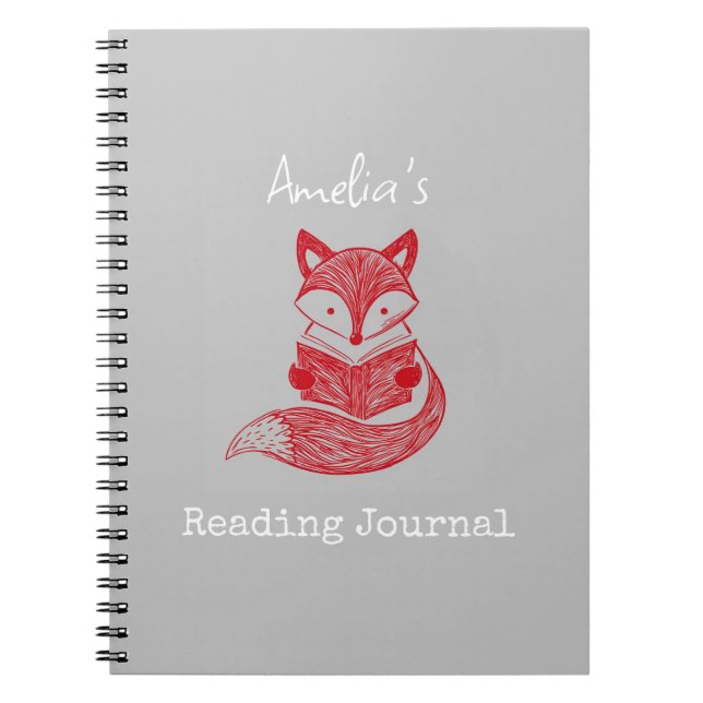 Caderno Espiral Fox com Bloco de Notas Personalizado de Leitura de (Frente)