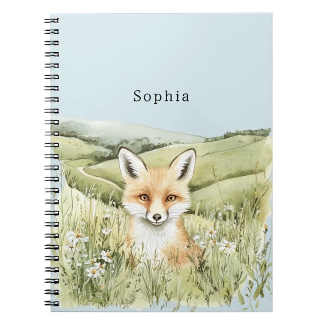 Caderno Espiral Fox Daisy Flowers (Frente)