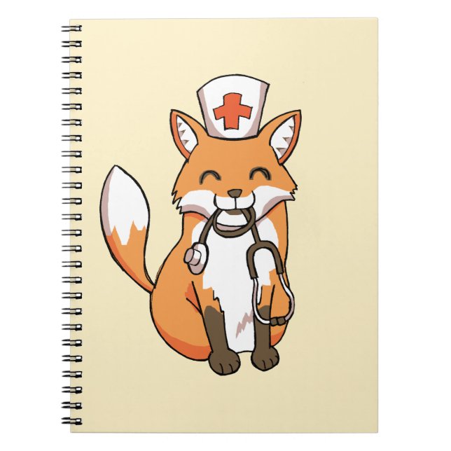Caderno Espiral Fox do doutor ou da enfermeira que tira o livro de (Frente)