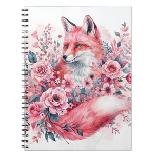 Caderno Espiral Fox Floral Floral, Cor Rosa,