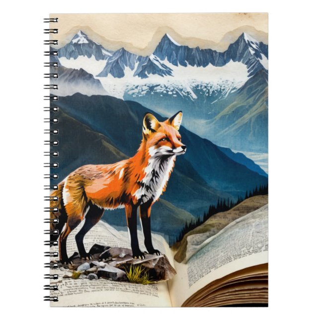Caderno Espiral Fox Glaciar | Diário para notebook (Frente)