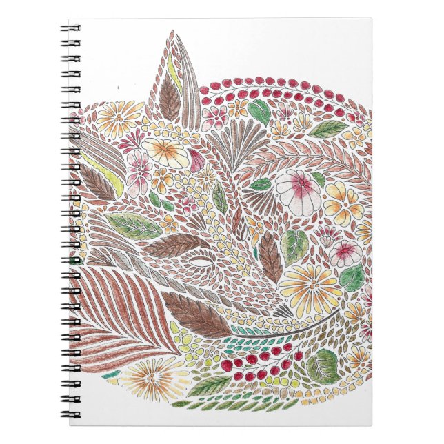 Caderno Espiral Fox nas folhas (Frente)