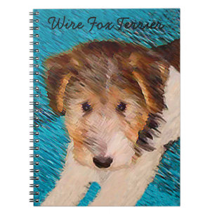 Caderno Espiral Fox Terrier Puppy Painting - Arte Original De Cão