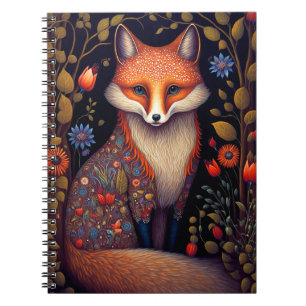 Caderno Espiral Fox Woodland Fantasy Art