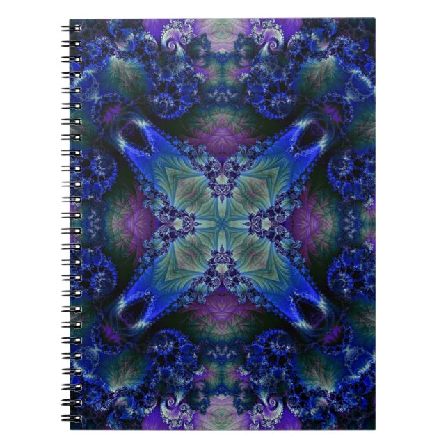 Caderno Espiral Fractal 531 do caleidoscópio (Frente)